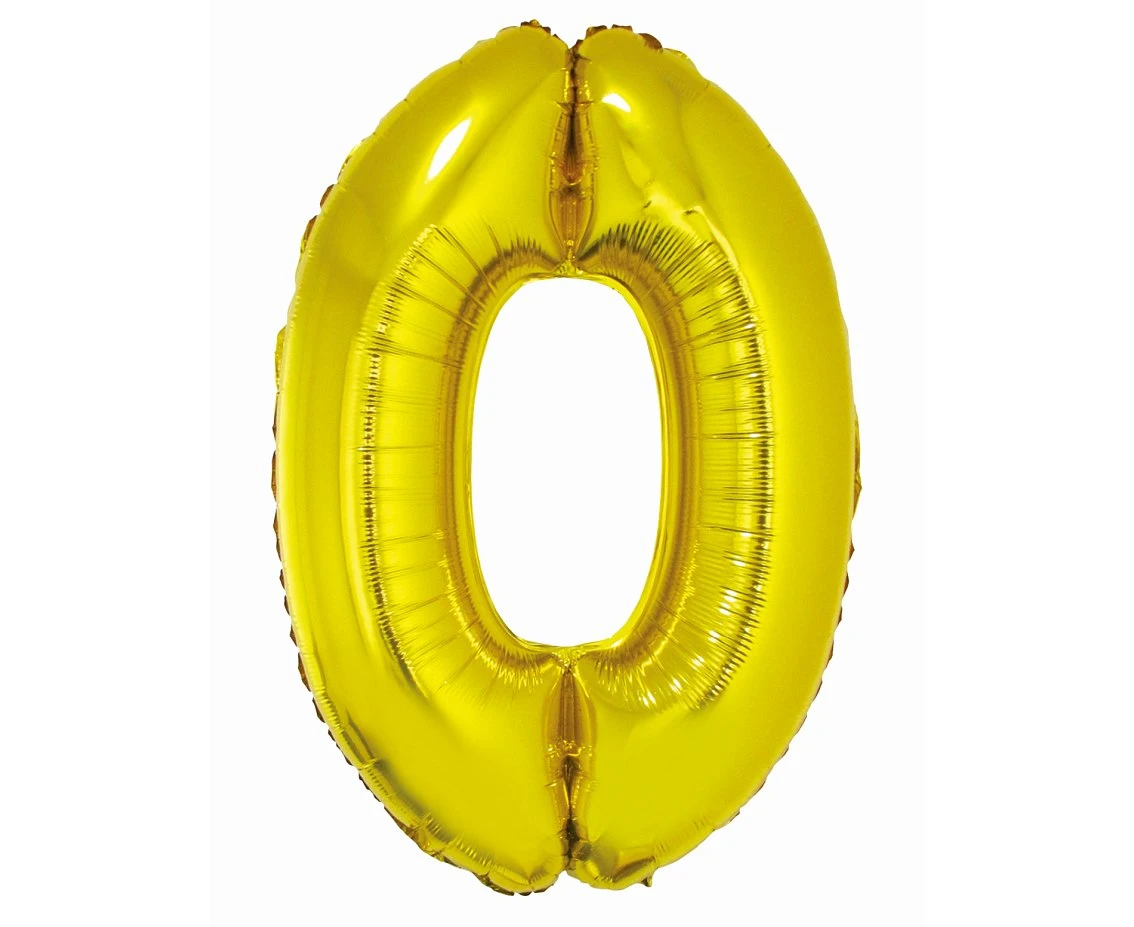 Balon foliowy Smart, Cyfra 0, złota, 76 cm AA